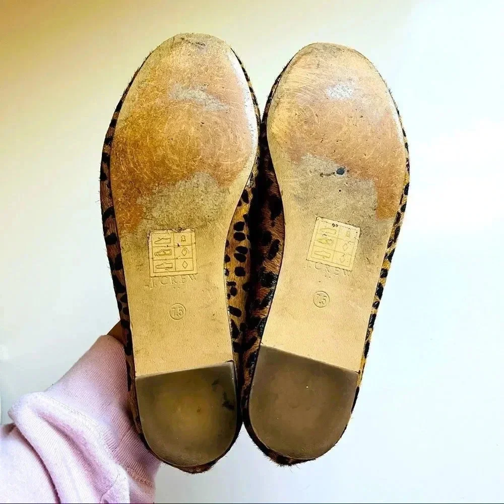 J. Crew Addie Leopard Print Calf Hair Loafers